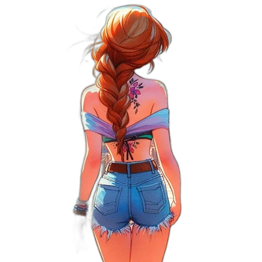 dress, jacket, hair, concept art transparent PNG cut-out