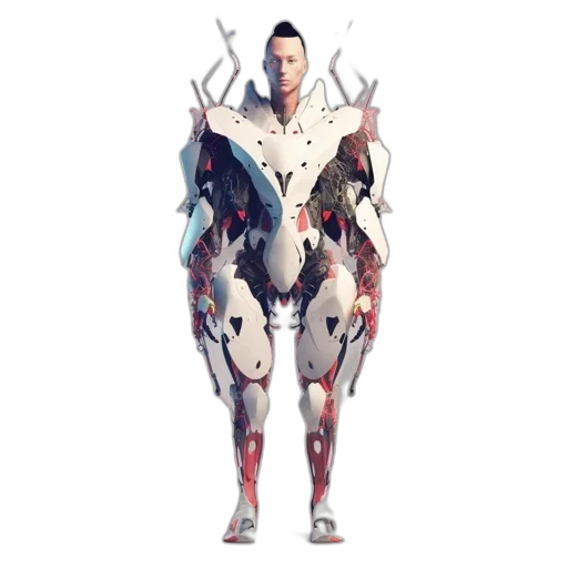 robot, creature, concept art, 3d render transparent PNG cut-out