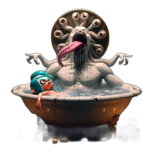 creature, mask, concept art, 3d render transparent PNG cut-out