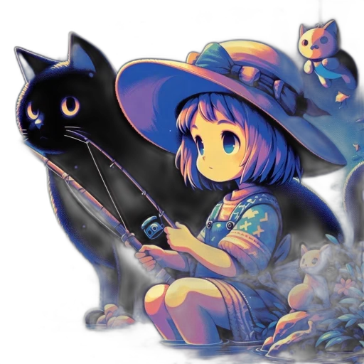 hat, creature, staff, weapon transparent PNG cut-out