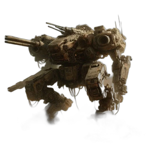 robot, weapon, 3d render, concept art transparent PNG cut-out