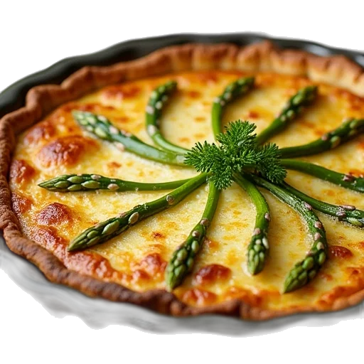 food, photorealistic, 3d render, quiche transparent PNG cut-out
