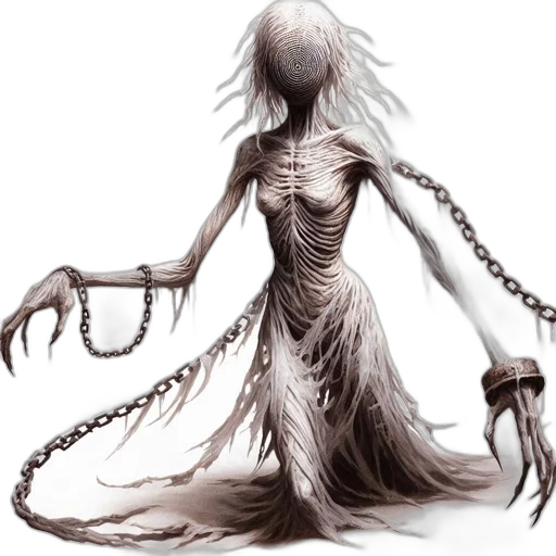 creature, dress, staff, hair transparent PNG cut-out