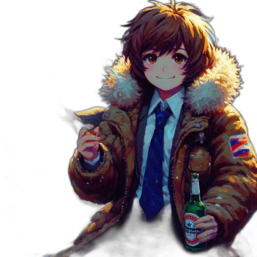 jacket, bottle, face, animal transparent PNG cut-out