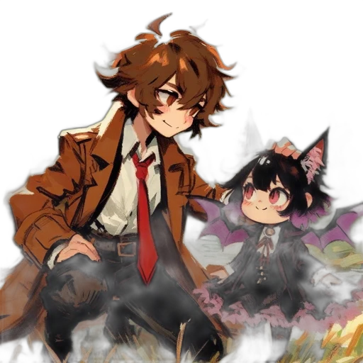jacket, staff, dragon, anime transparent PNG cut-out