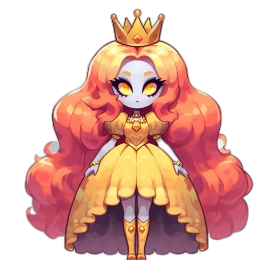 crown, dress, staff, creature transparent PNG cut-out