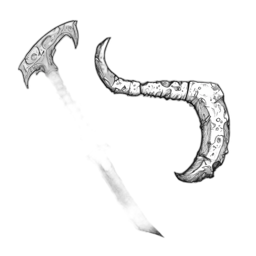weapon, sword, staff, dragon transparent PNG cut-out