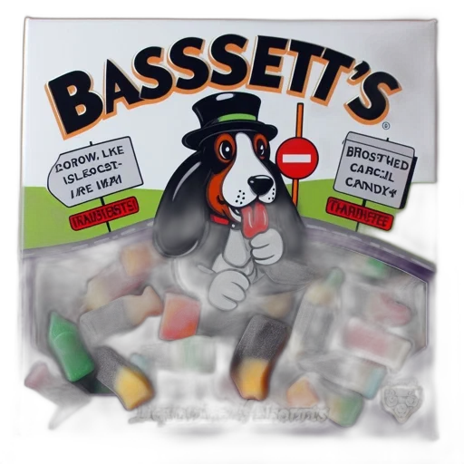 box, bassett, candies, featuring transparent PNG cut-out