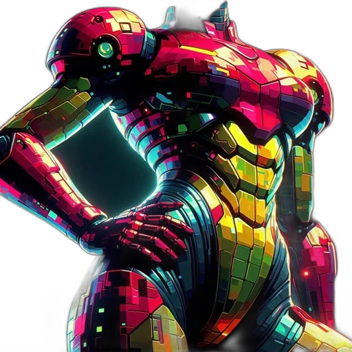 robot, concept art, 3d render, comic book art transparent PNG cut-out