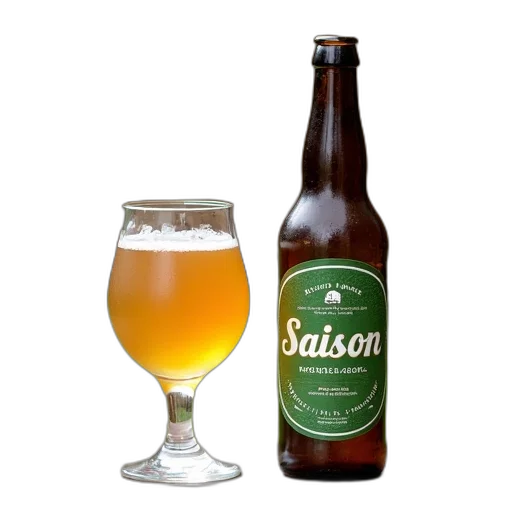 bottle, saison, beer, placed transparent PNG cut-out
