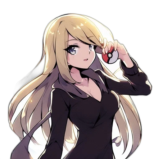 dress, staff, hair, weapon transparent PNG cut-out