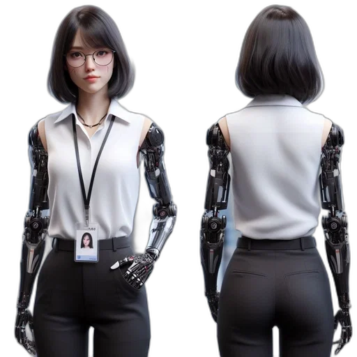 robot, jacket, cyberpunk, concept art transparent PNG cut-out