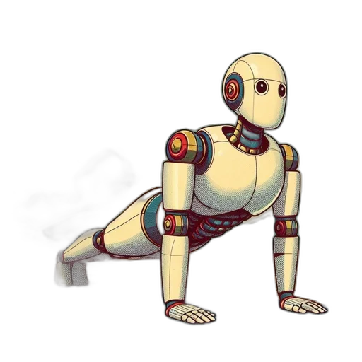 robot, staff, concept art, cyberpunk transparent PNG cut-out