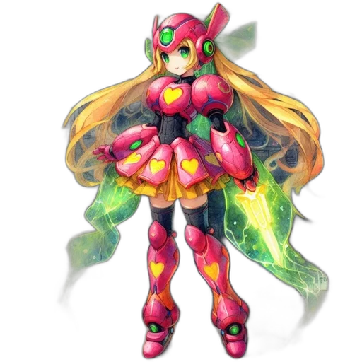 dress, robot, concept art, pixel art transparent PNG cut-out