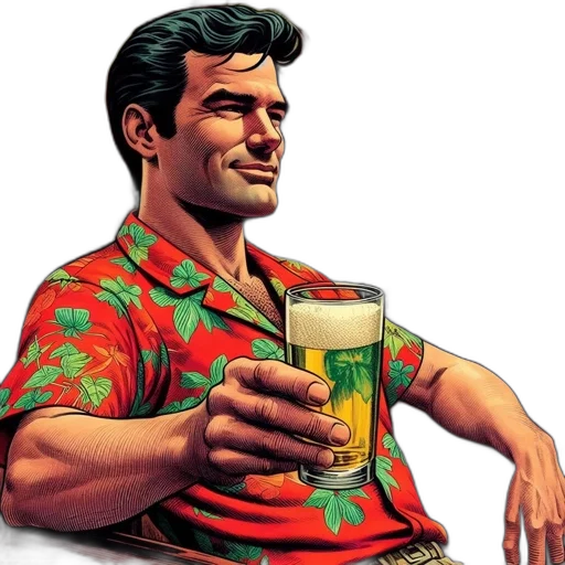 comic book art, concept art, man, wearing transparent PNG cut-out