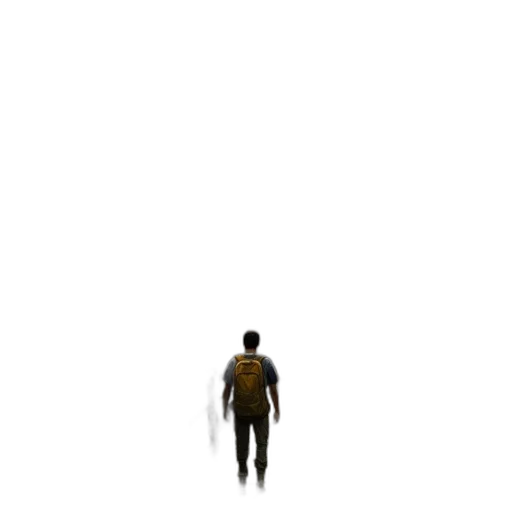 robot, creature, jacket, staff transparent PNG cut-out