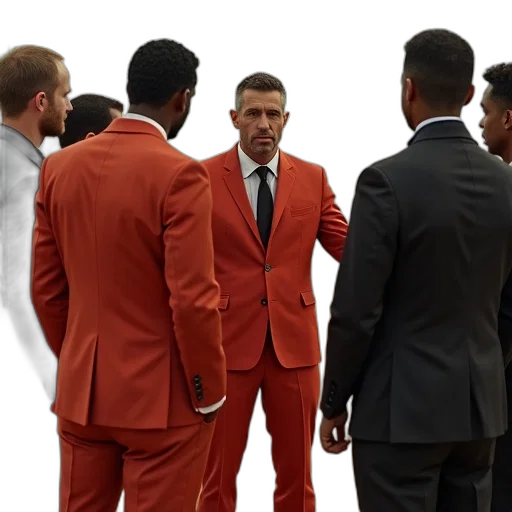 jacket, red, man, orange transparent PNG cut-out