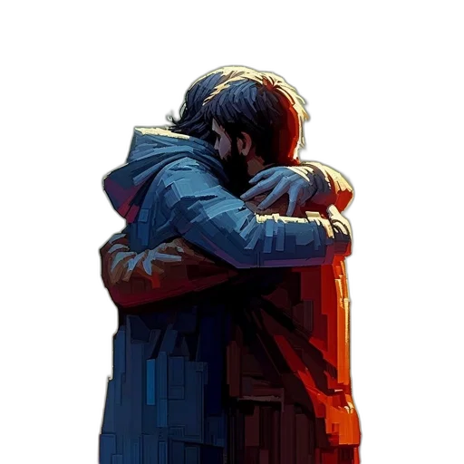 jacket, pixel art, concept art, comic book art transparent PNG cut-out