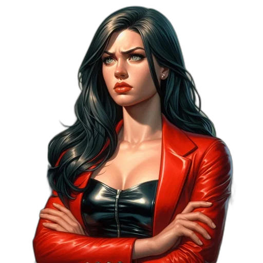 jacket, face, comic book art, concept art transparent PNG cut-out