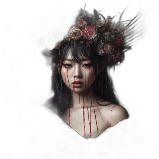 face, crown, mask, flower transparent PNG cut-out