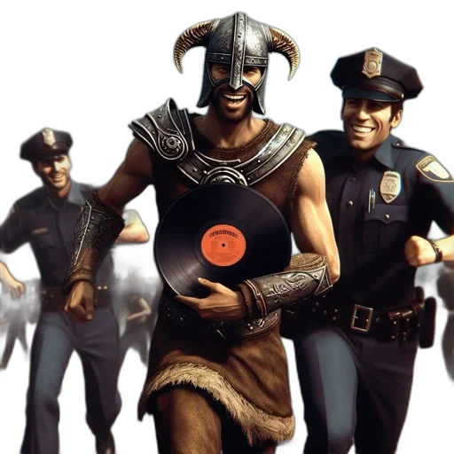 concept art, warrior, holding, vinyl transparent PNG cut-out