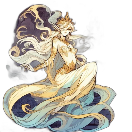 dress, dragon, staff, fantasy art transparent PNG cut-out
