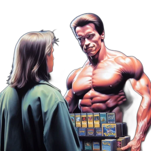 comic book art, concept art, muscular, man transparent PNG cut-out
