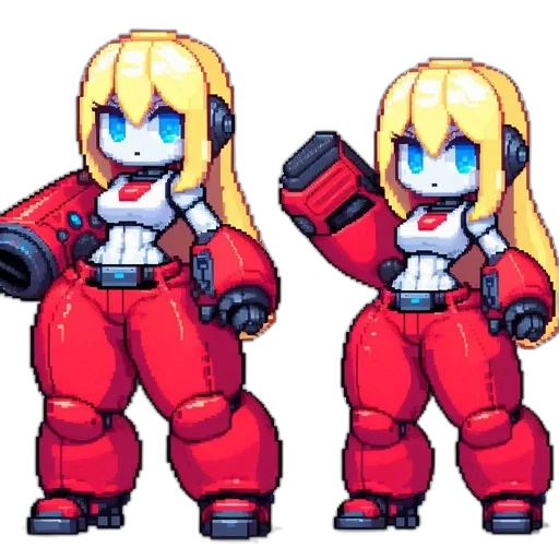 robot, weapon, pixel art, concept art transparent PNG cut-out