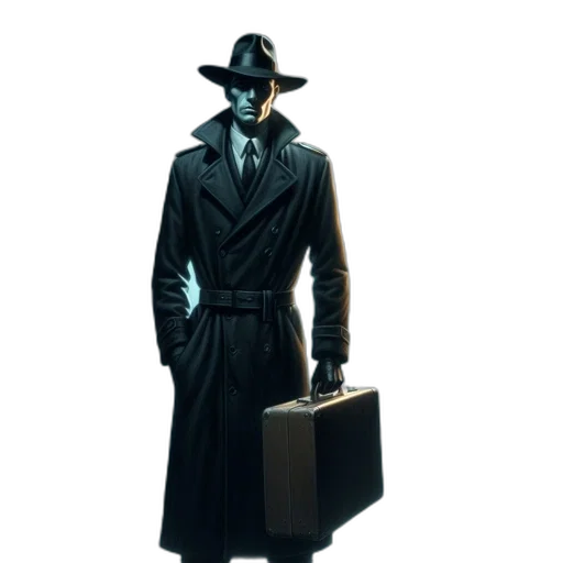 mask, jacket, staff, robot transparent PNG cut-out