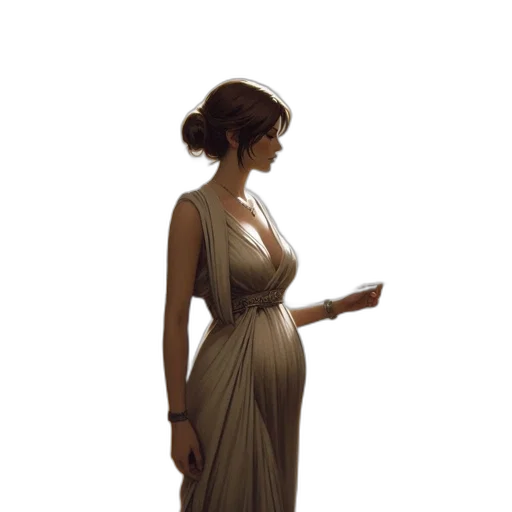 dress, staff, jewelry, crown transparent PNG cut-out