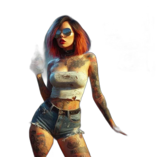 concept art, cyberpunk, 3d render, fantasy art transparent PNG cut-out