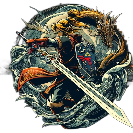 dragon, sword, weapon, staff transparent PNG cut-out