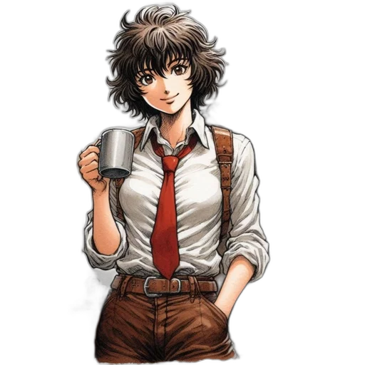 staff, jacket, face, weapon transparent PNG cut-out