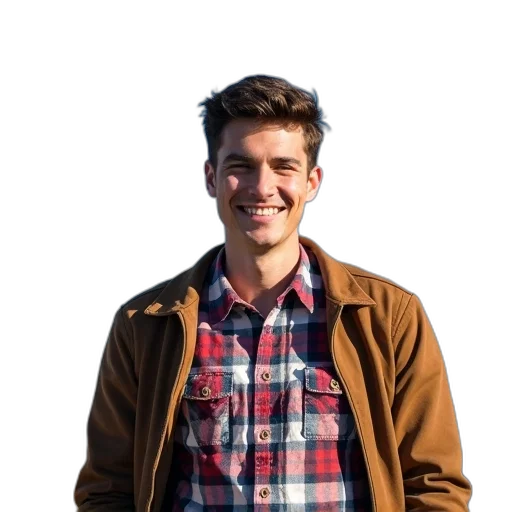 jacket, staff, face, hair transparent PNG cut-out