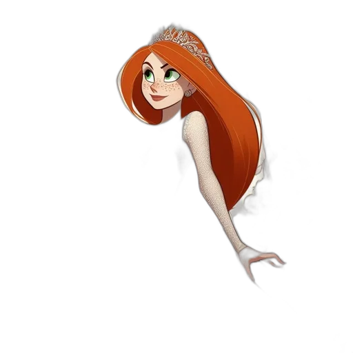 crown, dress, hair, staff transparent PNG cut-out