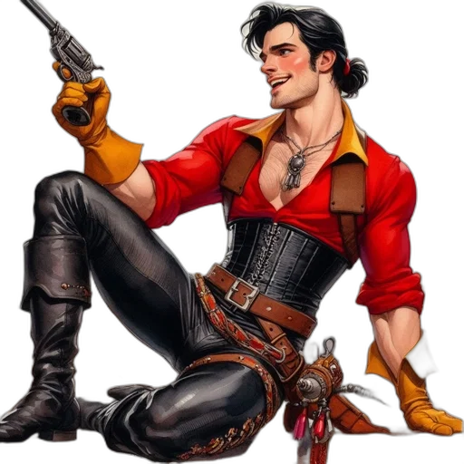 jacket, staff, weapon, comic book art transparent PNG cut-out