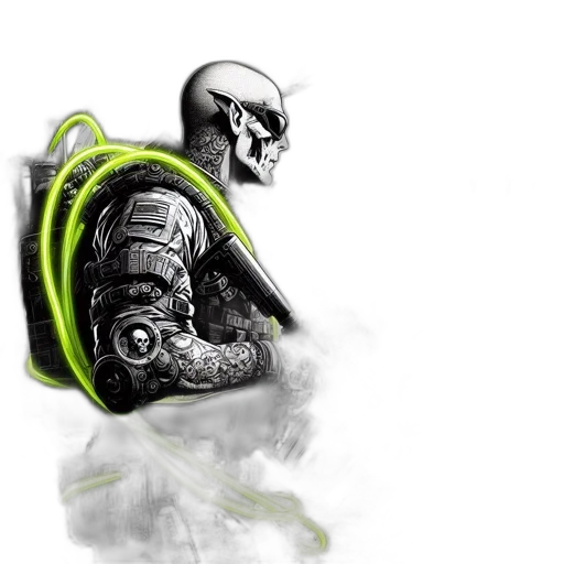 robot, mask, jacket, concept art transparent PNG cut-out