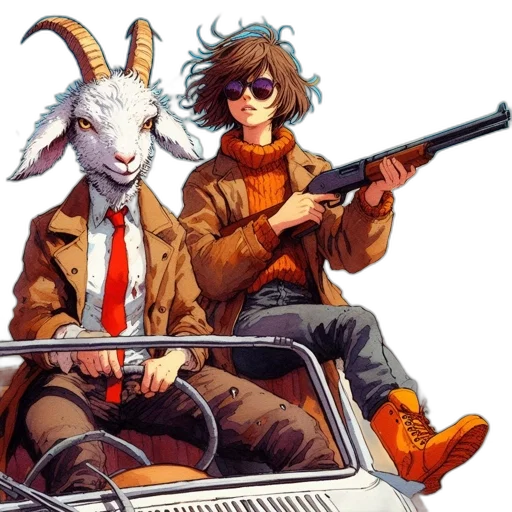 jacket, weapon, car, animal transparent PNG cut-out