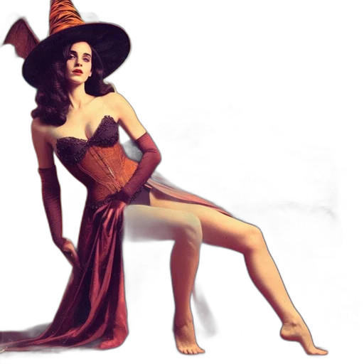 dress, hat, staff, concept art transparent PNG cut-out