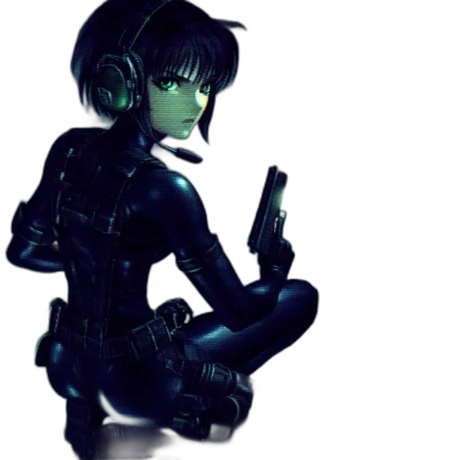 robot, weapon, jacket, staff transparent PNG cut-out