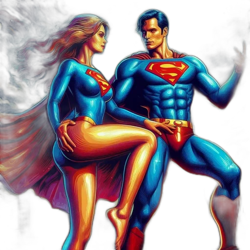 comic book art, concept art, fantasy art, superman transparent PNG cut-out
