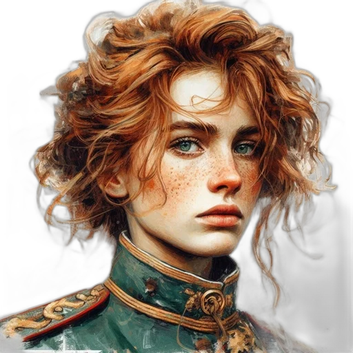 hair, face, crown, jacket transparent PNG cut-out