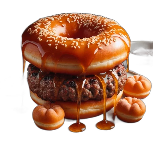 food, crown, 3d render, photorealistic transparent PNG cut-out