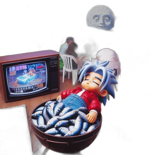 robot, furniture, creature, vaporwave transparent PNG cut-out