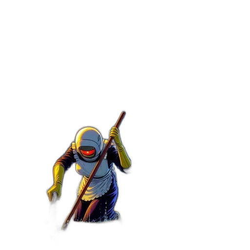 sword, weapon, staff, robot transparent PNG cut-out