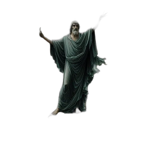 creature, dress, sword, staff transparent PNG cut-out