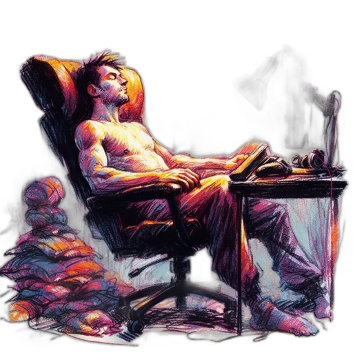 furniture, concept art, oil painting, comic book art transparent PNG cut-out