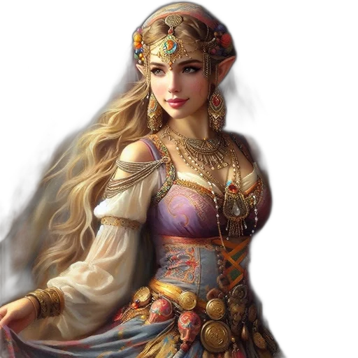 dress, dragon, jewelry, fantasy art transparent PNG cut-out