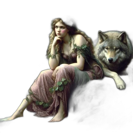 creature, dress, jewelry, fantasy art transparent PNG cut-out