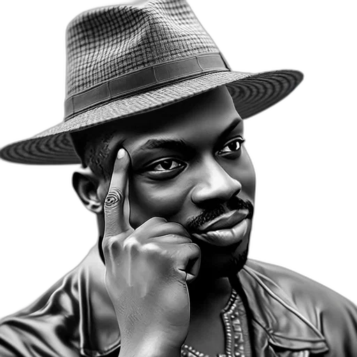 hat, face, photorealistic, pencil sketch transparent PNG cut-out